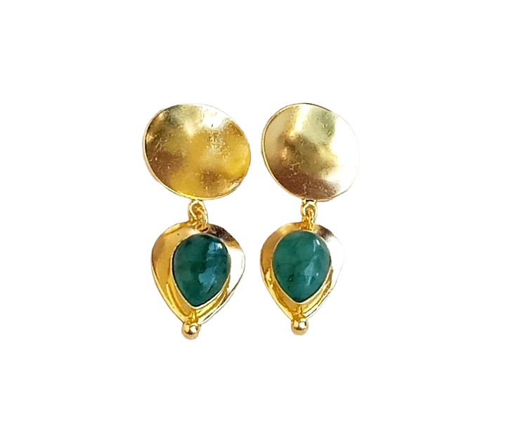 Charming Gold Plated Semi Precious stone Designer Dangle Drop Earrings