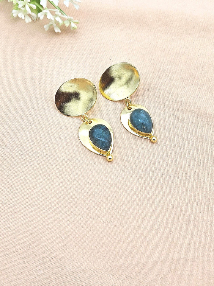 Charming Gold Plated Semi Precious stone Designer Dangle Drop Earrings