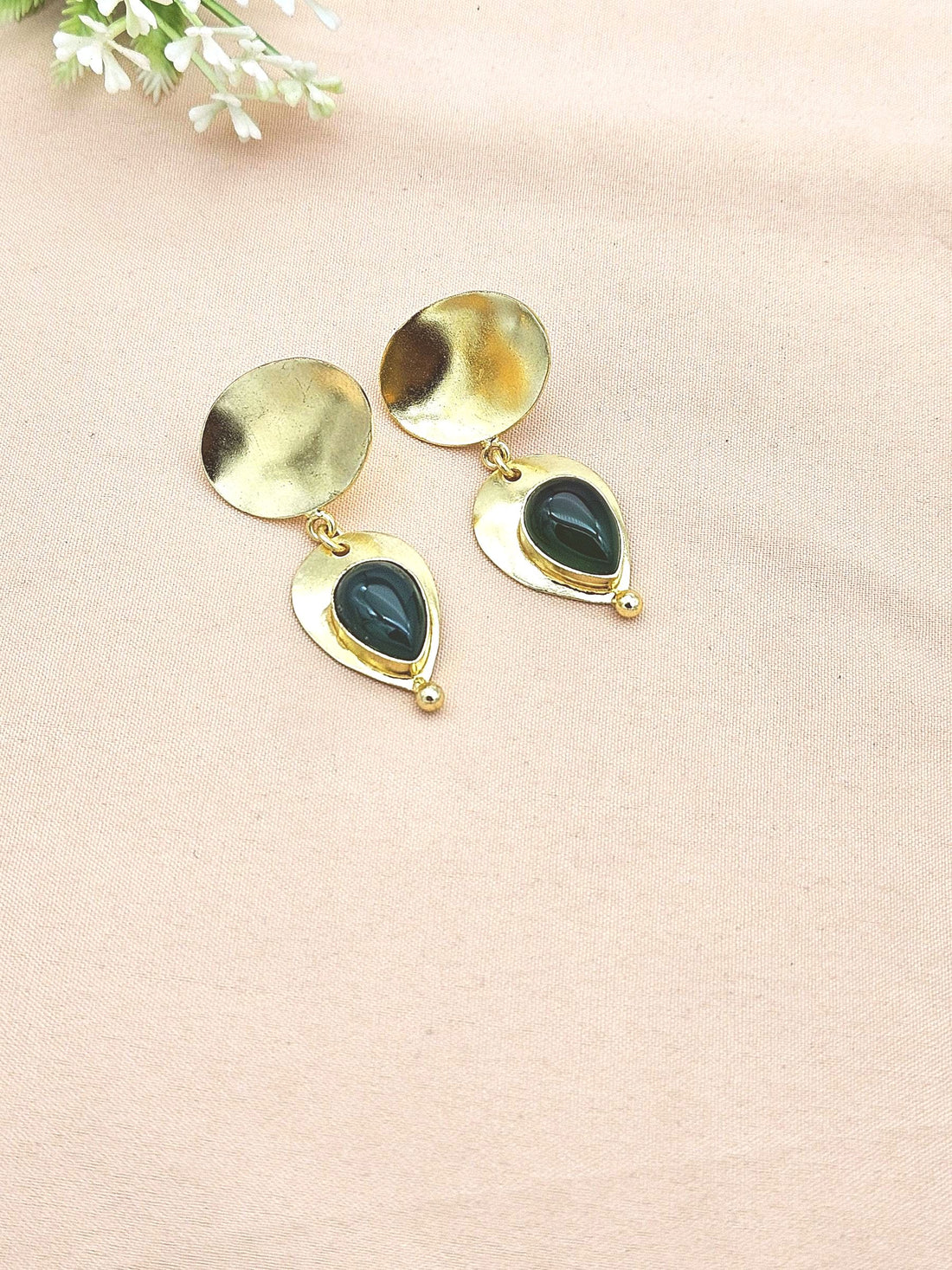Charming Gold Plated Semi Precious stone Designer Dangle Drop Earrings