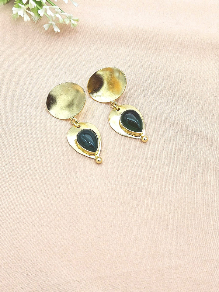Charming Gold Plated Semi Precious stone Designer Dangle Drop Earrings
