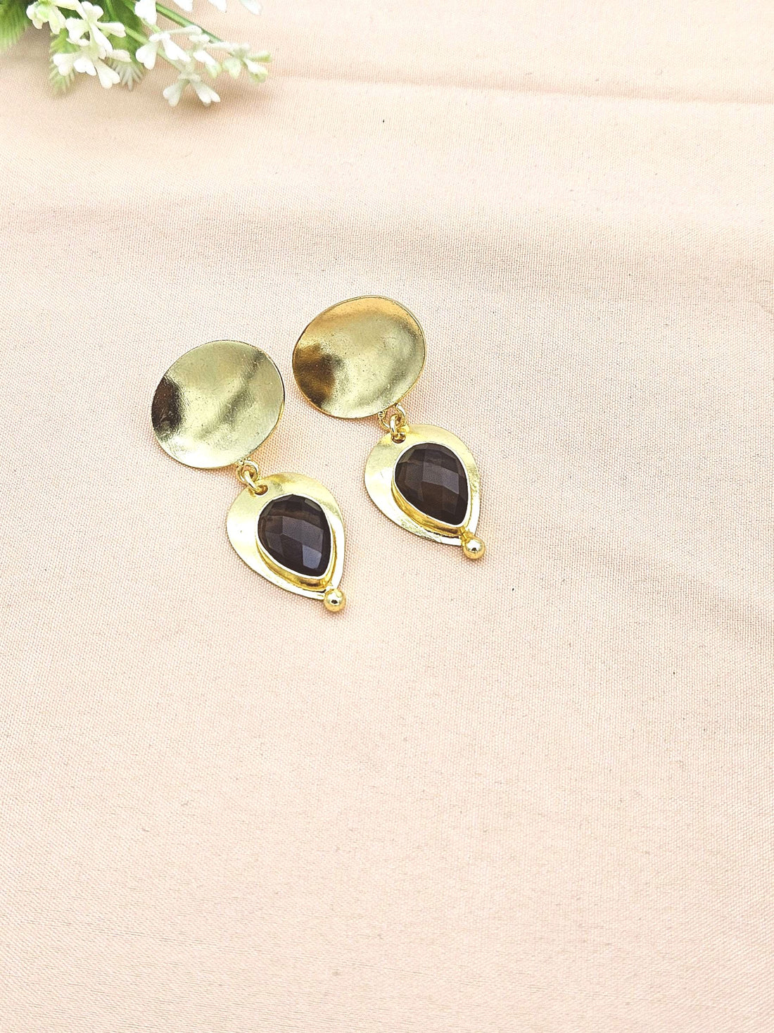 Charming Gold Plated Semi Precious stone Designer Dangle Drop Earrings