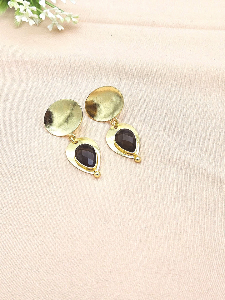 Charming Gold Plated Semi Precious stone Designer Dangle Drop Earrings