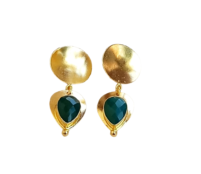 Charming Gold Plated Semi Precious stone Designer Dangle Drop Earrings