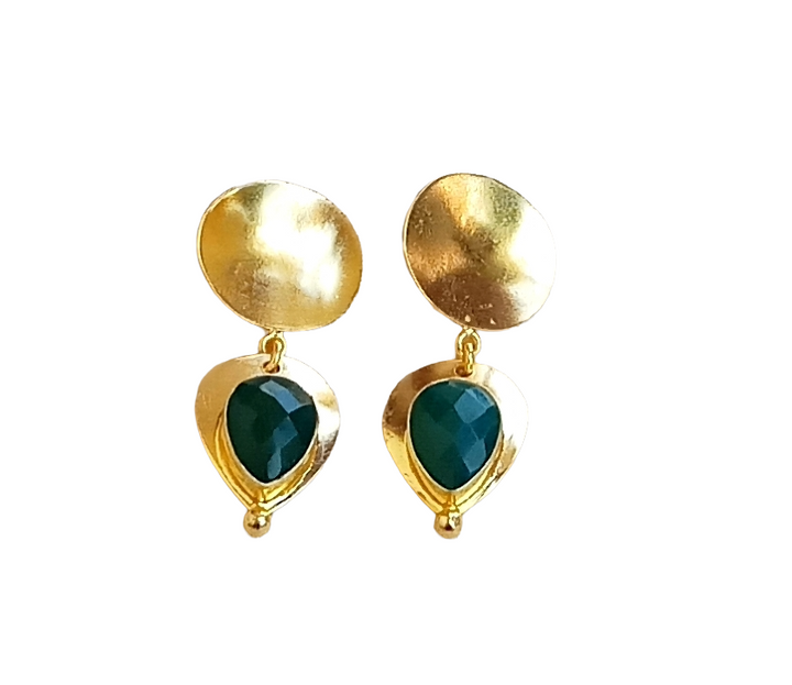 Charming Gold Plated Semi Precious stone Designer Dangle Drop Earrings