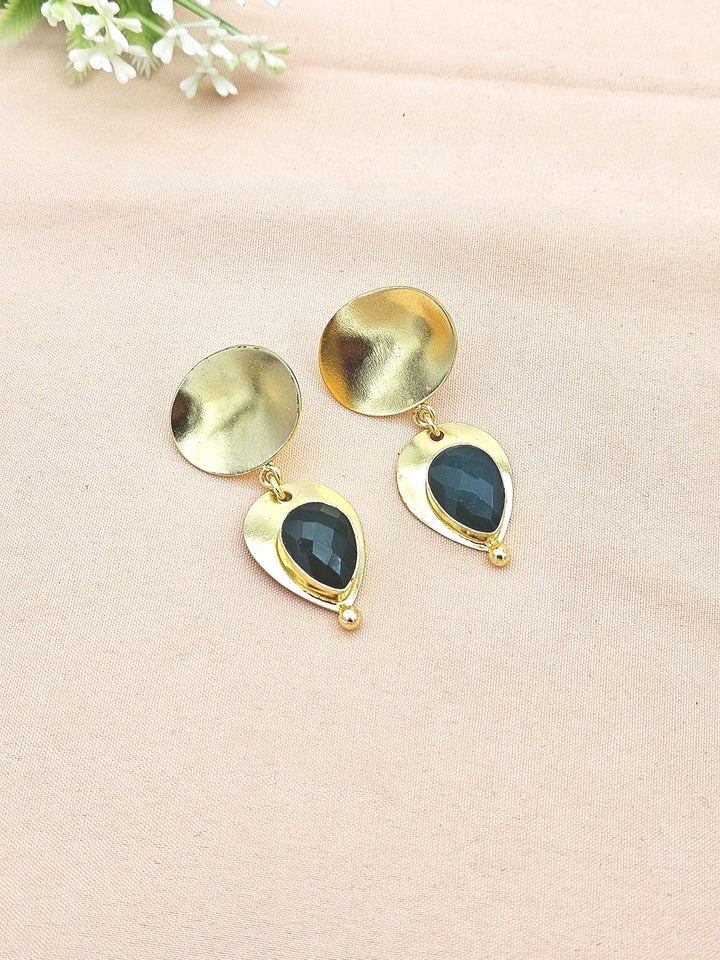 Charming Gold Plated Semi Precious stone Designer Dangle Drop Earrings