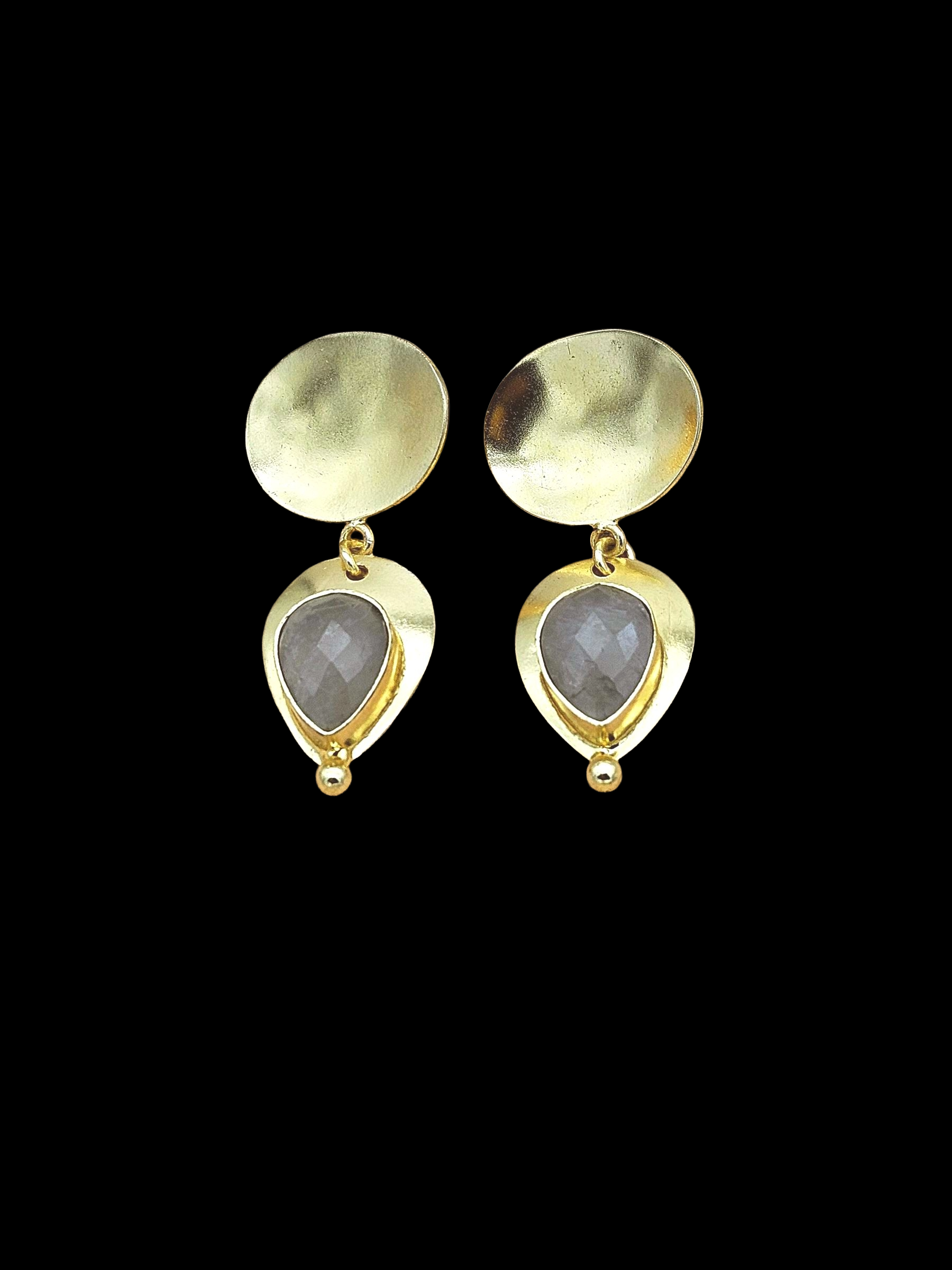 Charming Gold Plated Semi Precious stone Designer Dangle Drop Earrings