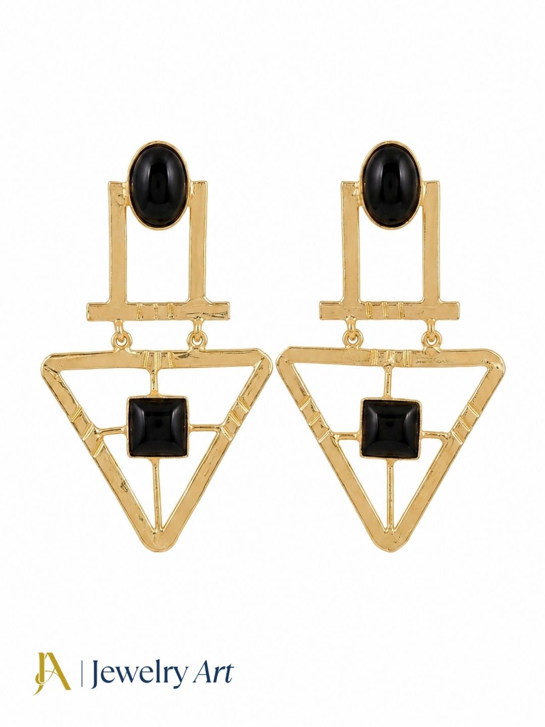 Charming Gold Plated Semi Precious Gemstone Awesome Designer Dangle Drop Earrings