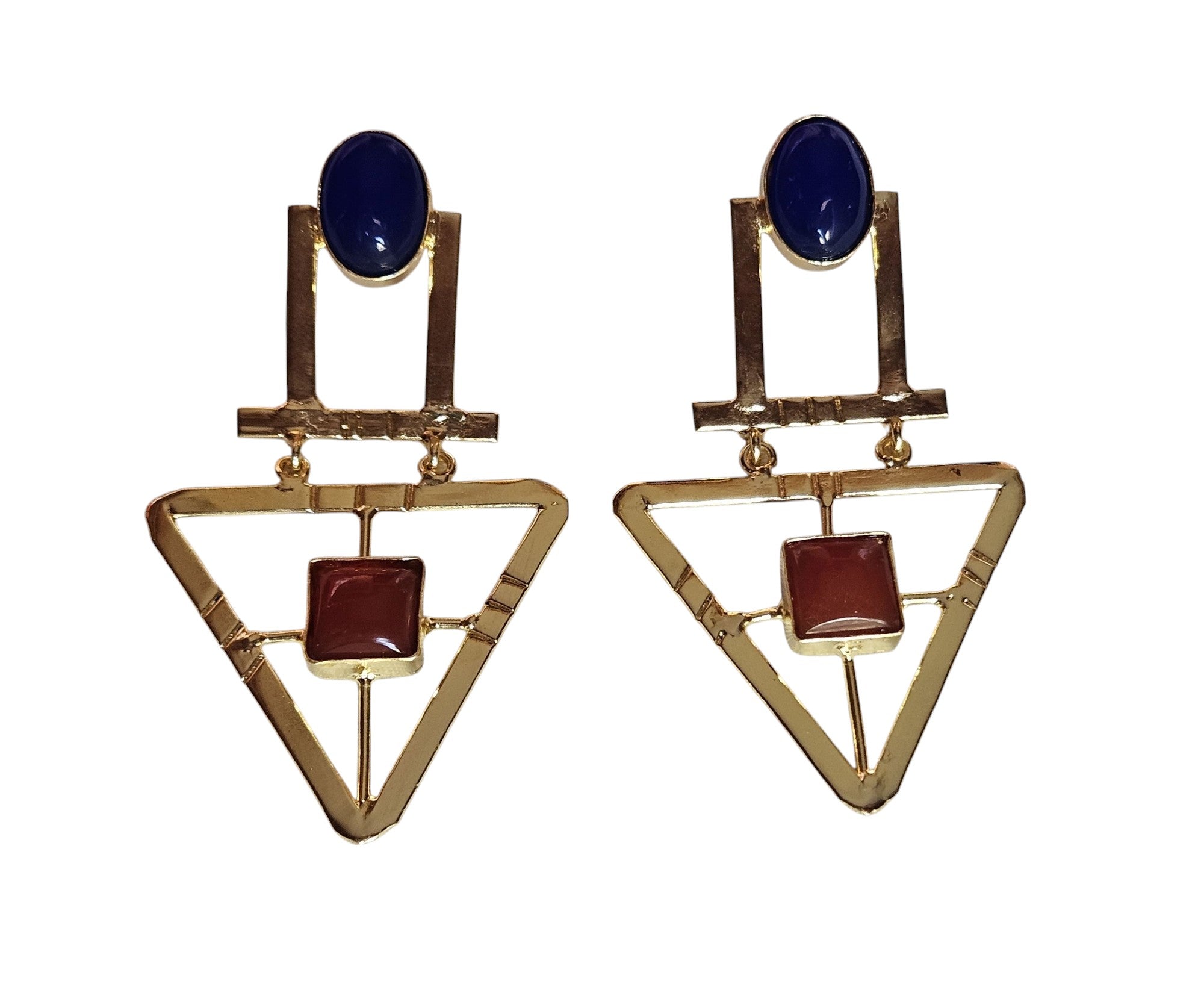 Charming Gold Plated Semi Precious Gemstone Awesome Designer Dangle Drop Earrings