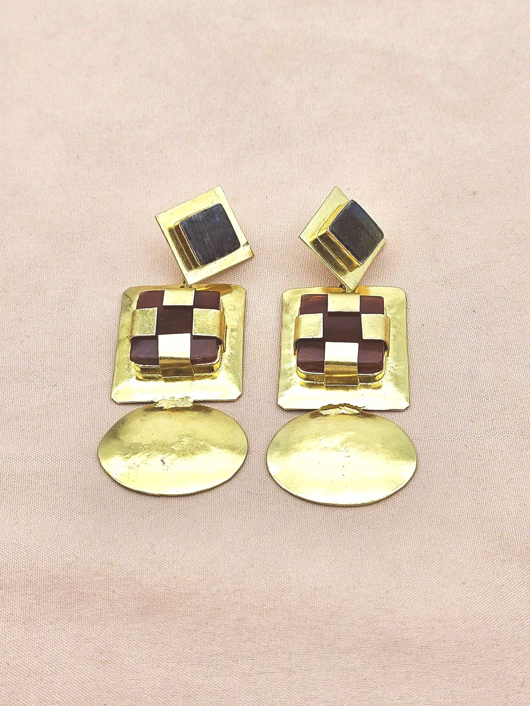 Elegant Gold Plated Prehnite Red Onyx Dangle Earrings – Handmade Gemstone Jewelry