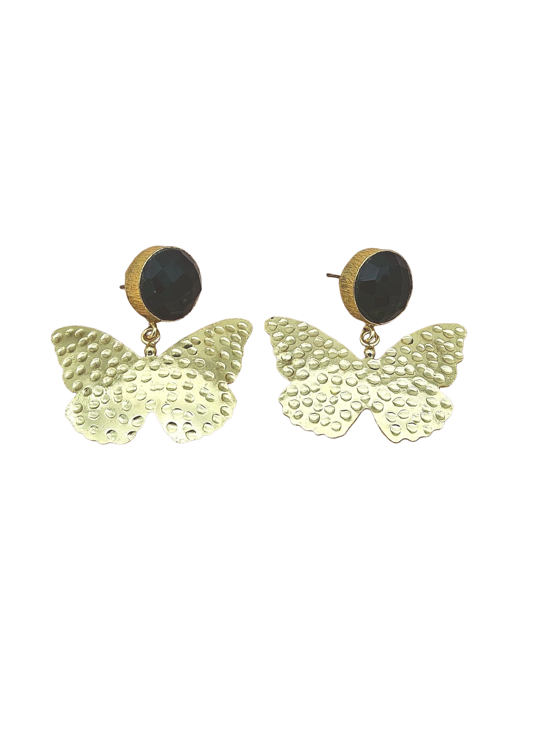 Artistic Gold Plated Dangle Earrings – Semi Precious Stone Light weight Jewelry