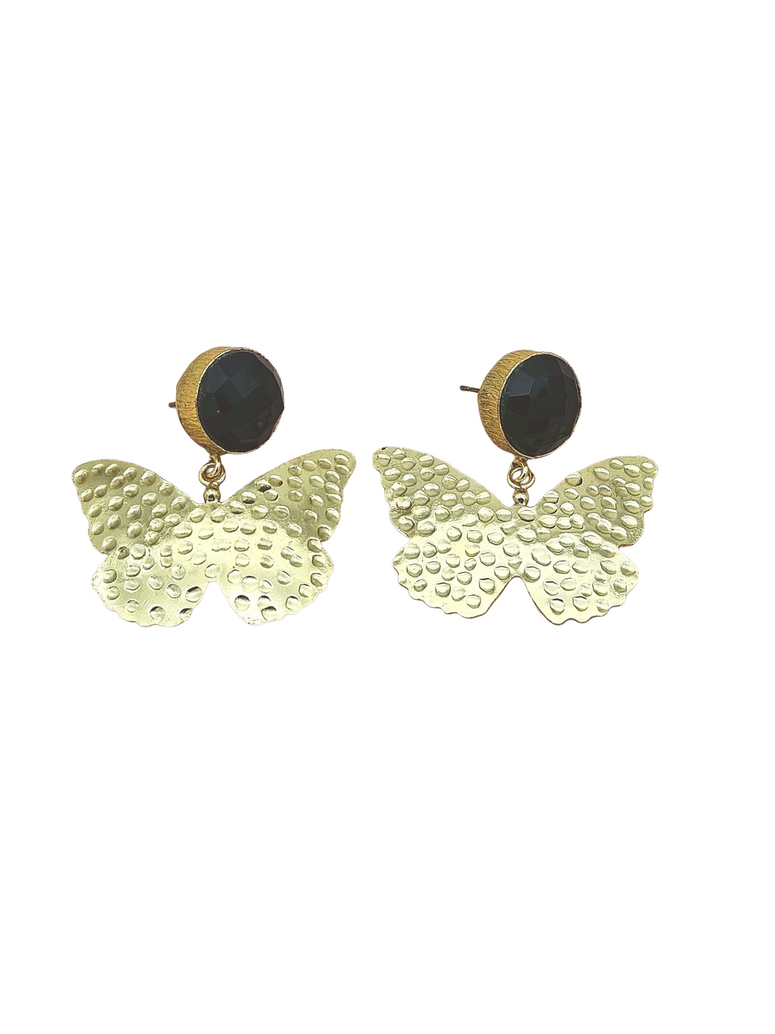Artistic Gold Plated Dangle Earrings – Semi Precious Stone Light weight Jewelry