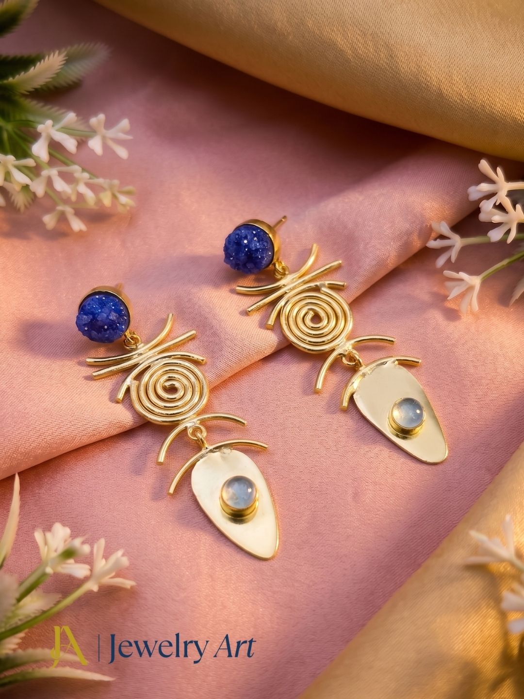 Premium gemstone earrings highlighted in elegant decorative styling

