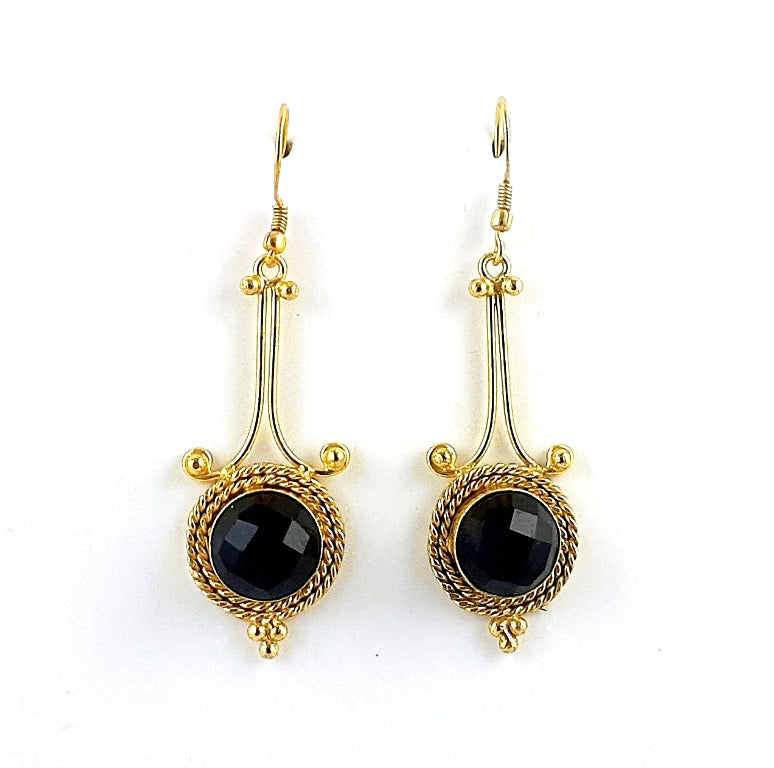 Awesome Gold Plated Dangle Earrings –  Semi Precious Stone Jewelry
