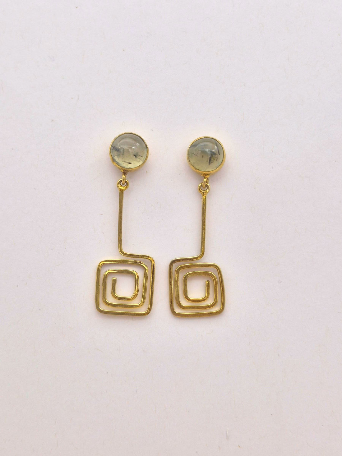 Gold Plated Dangle Earrings – Semi Precious Stone Light weight Charming Handcrafted Jewelry