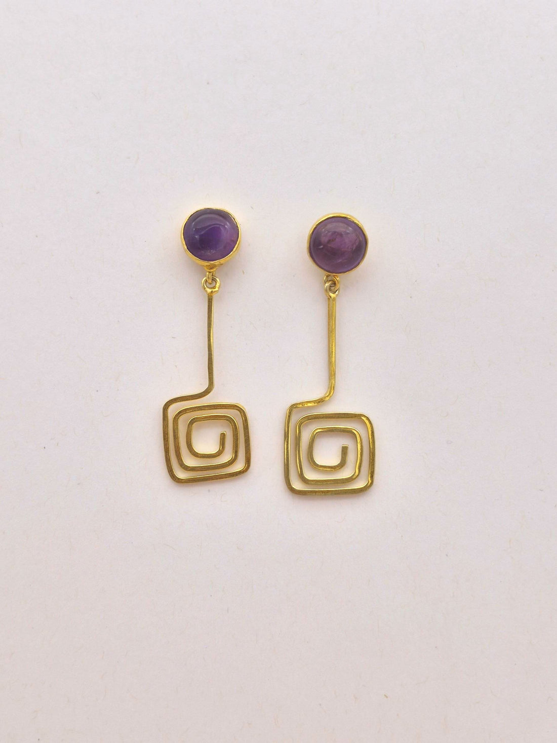 Gold Plated Dangle Earrings – Semi Precious Stone Light weight Charming Handcrafted Jewelry