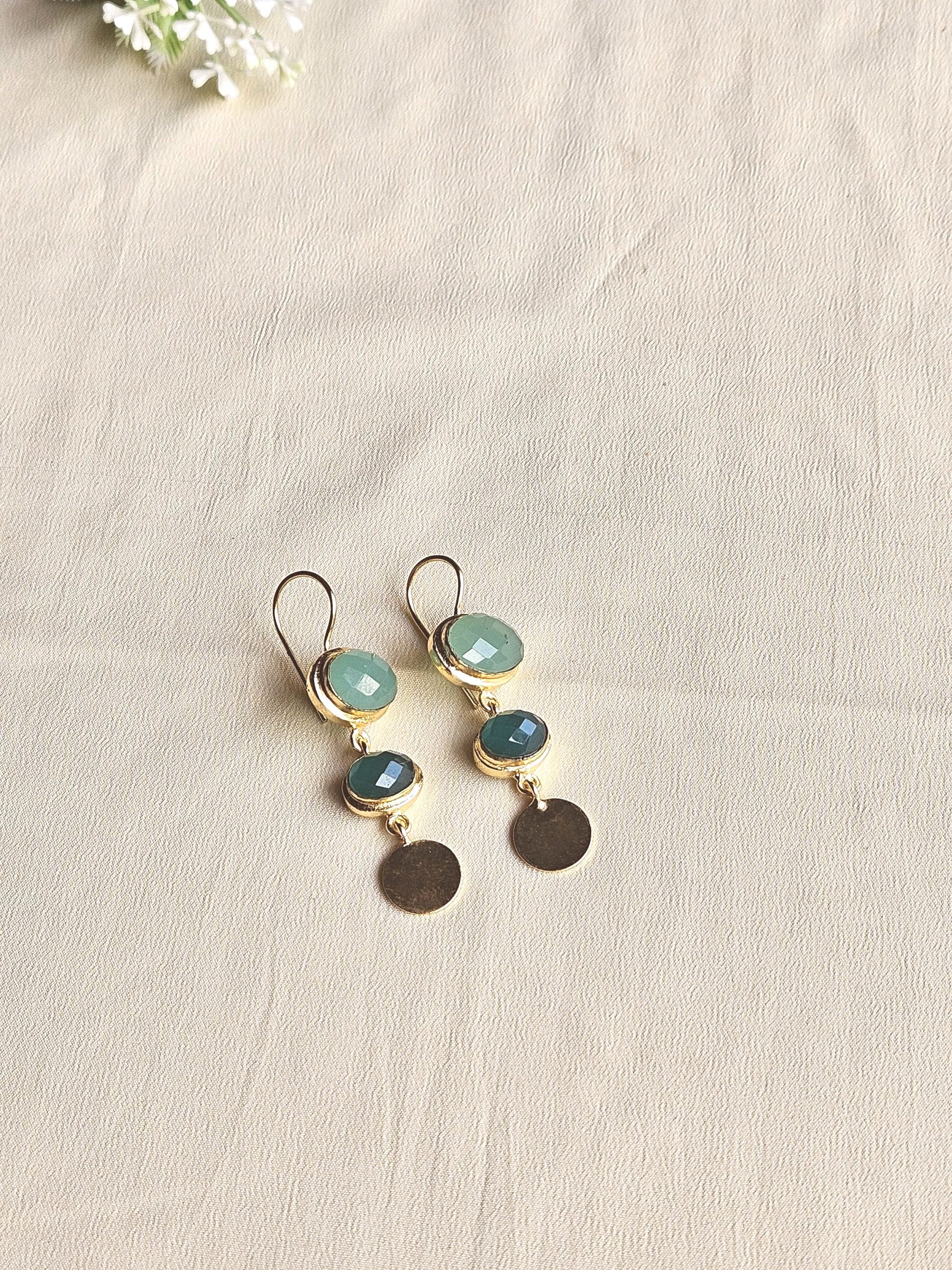 Beautiful Antique Gold Variant Color Gem Stone Light Weight Charming Designer Earring