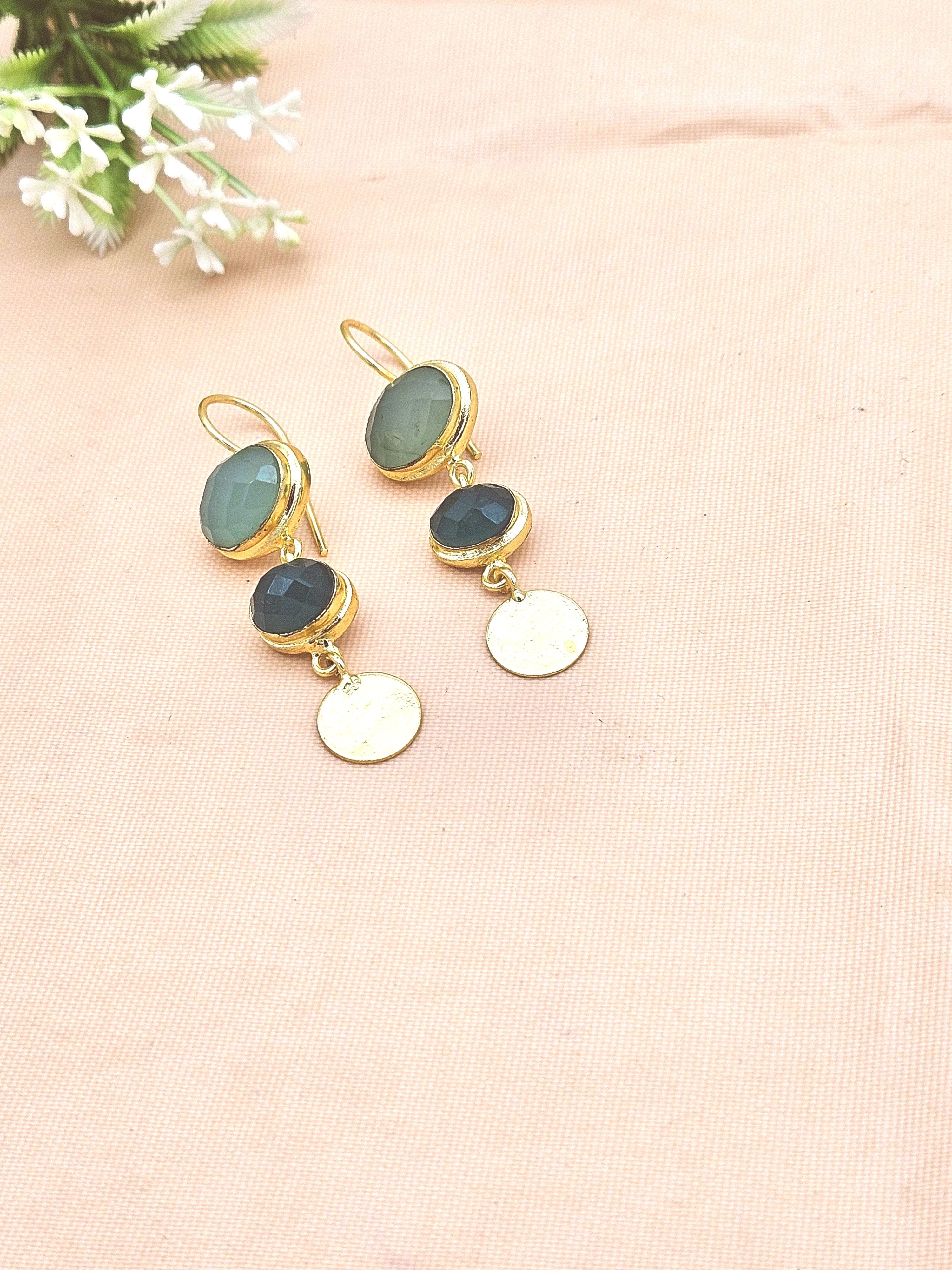 Beautiful Antique Gold Variant Color Gem Stone Light Weight Charming Designer Earring