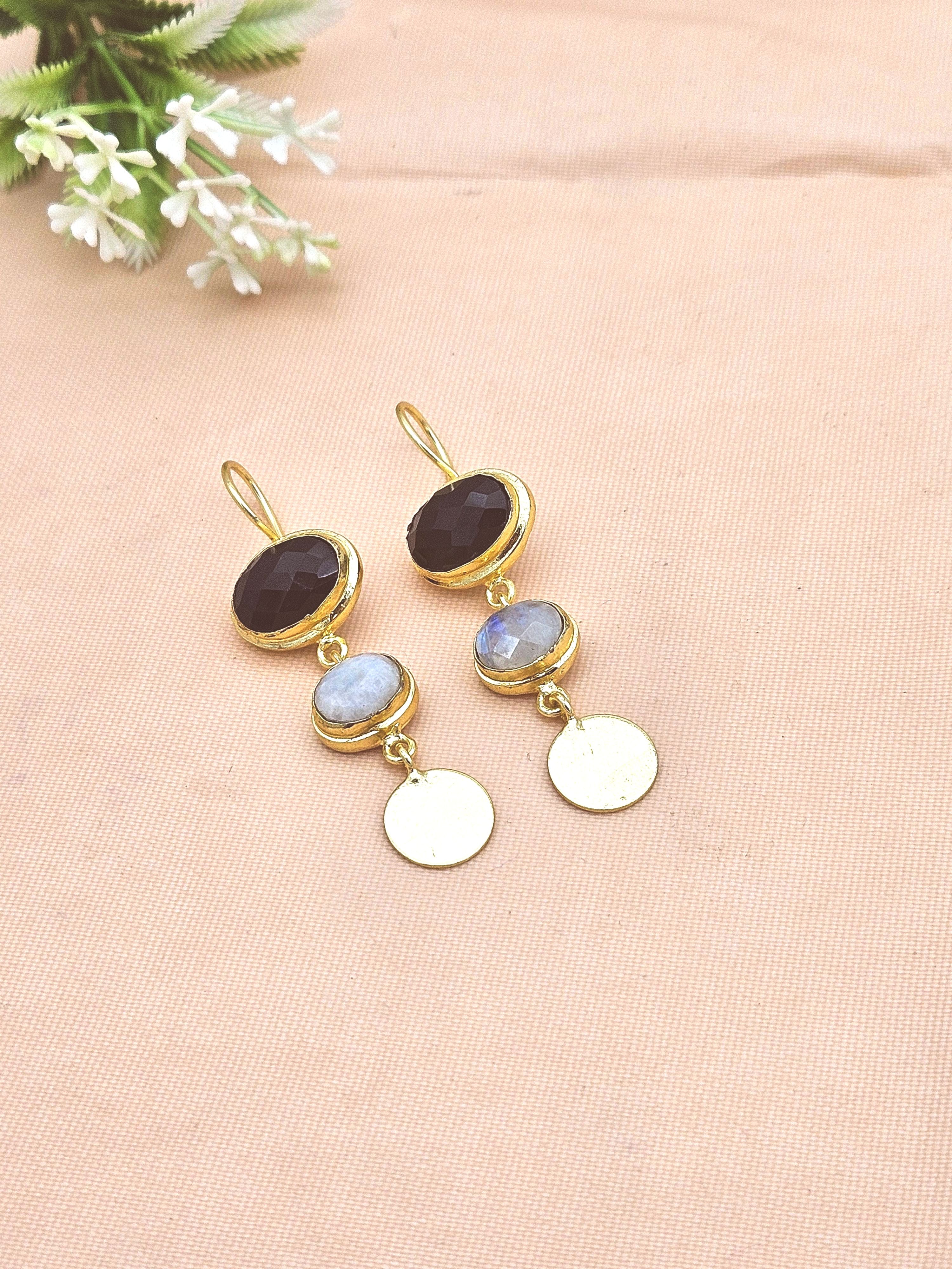 Beautiful Antique Gold Variant Color Gem Stone Light Weight Charming Designer Earring