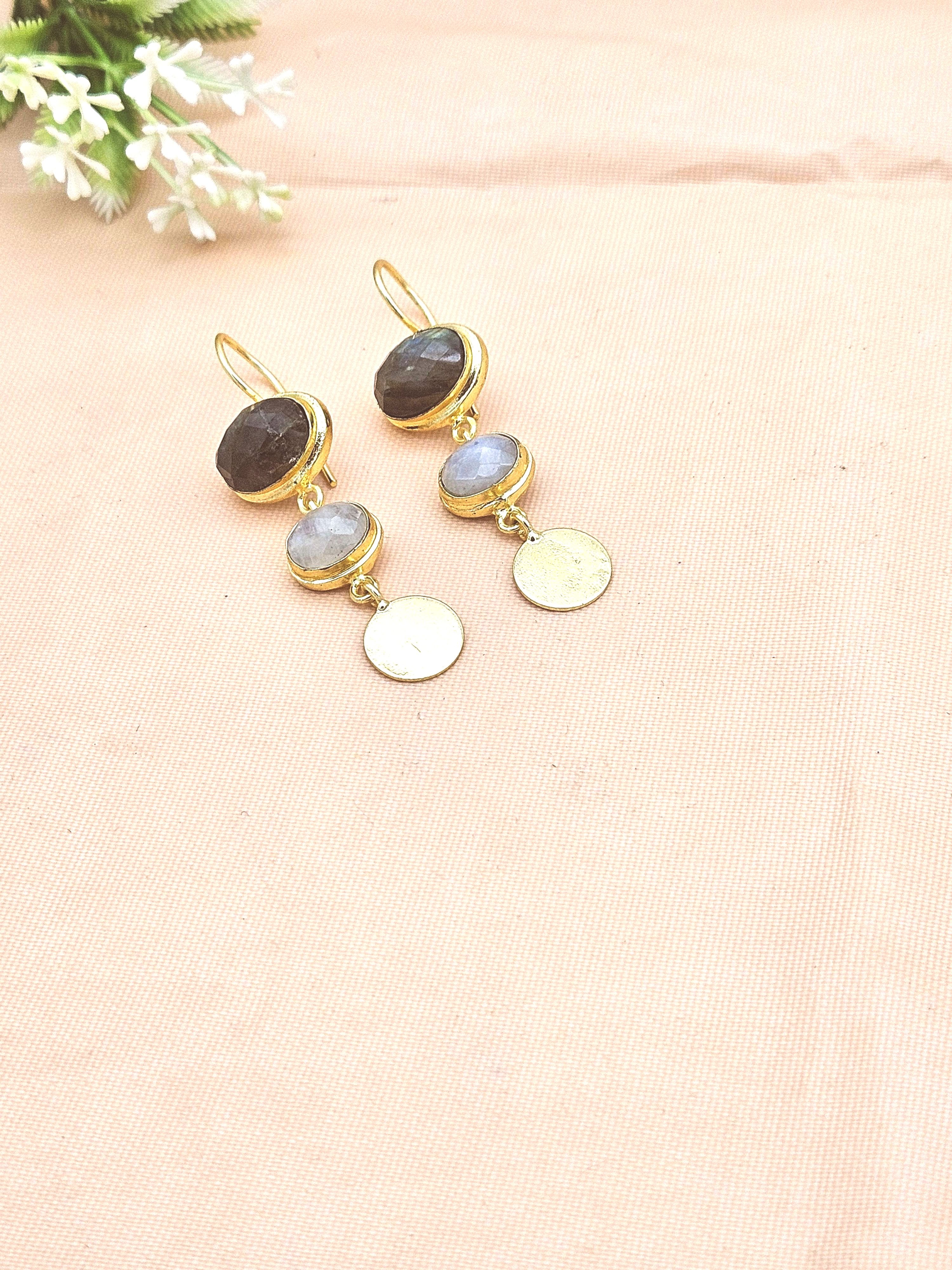 Beautiful Antique Gold Variant Color Gem Stone Light Weight Charming Designer Earring