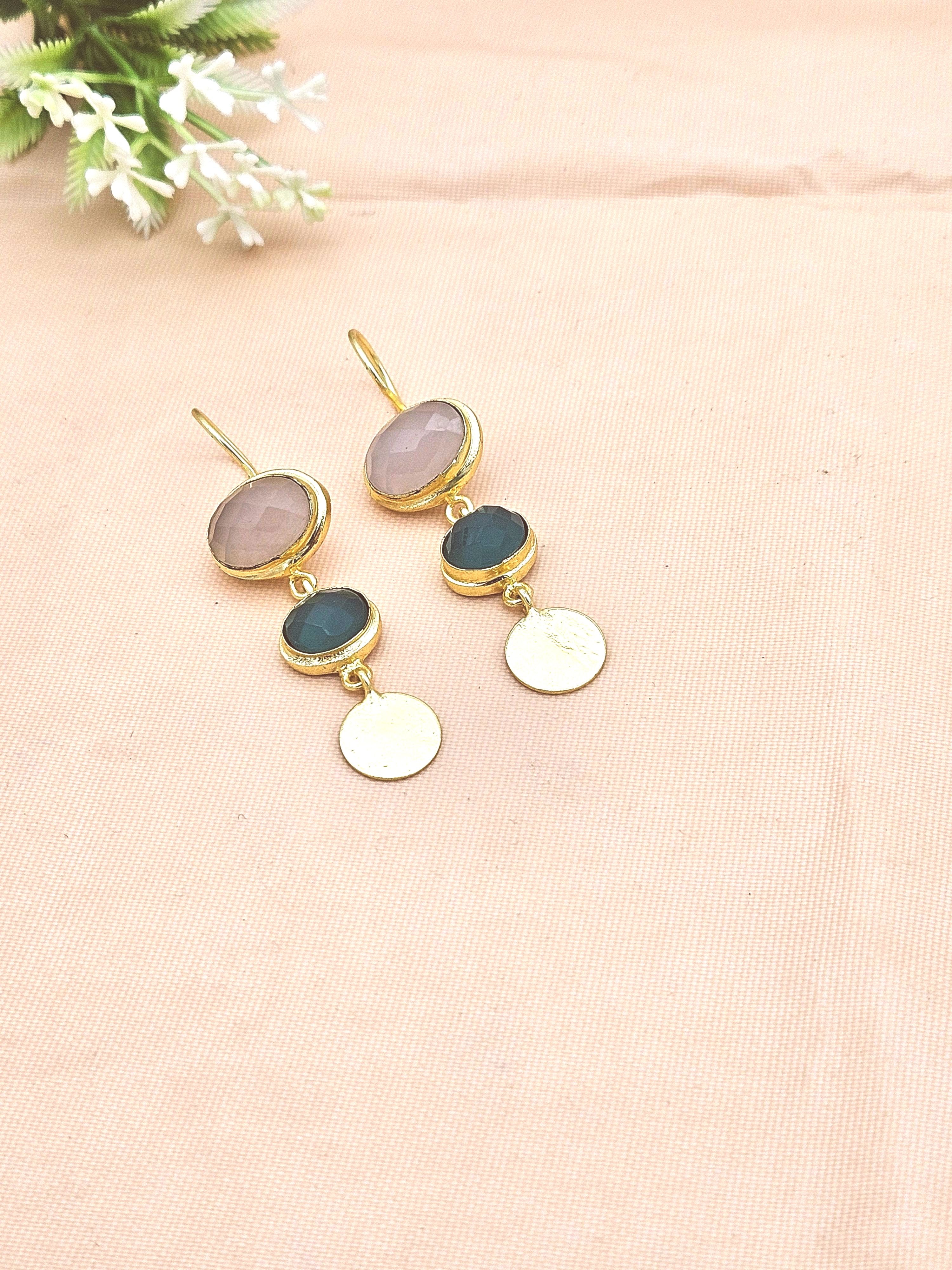 Beautiful Antique Gold Variant Color Gem Stone Light Weight Charming Designer Earring