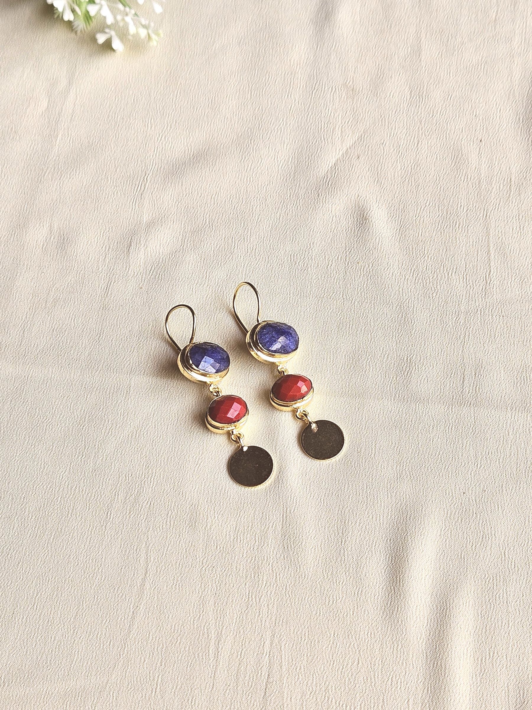 Beautiful Antique Gold Variant Color Gem Stone Light Weight Charming Designer Earring