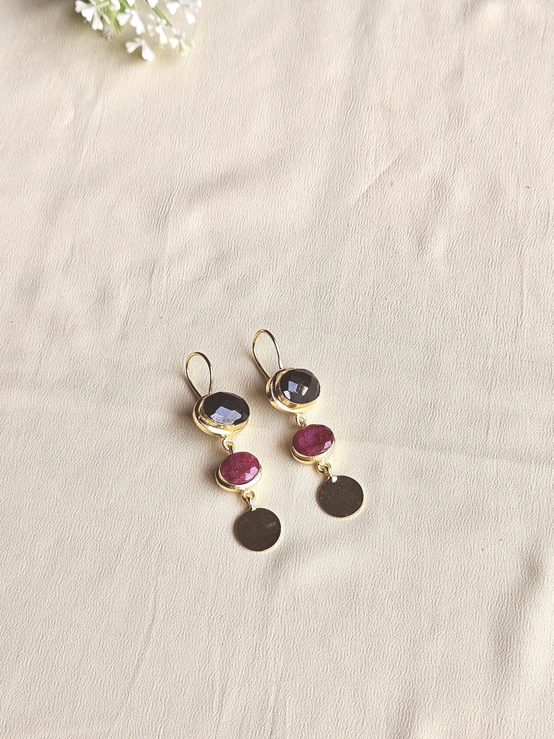 Beautiful Antique Gold Variant Color Gem Stone Light Weight Charming Designer Earring