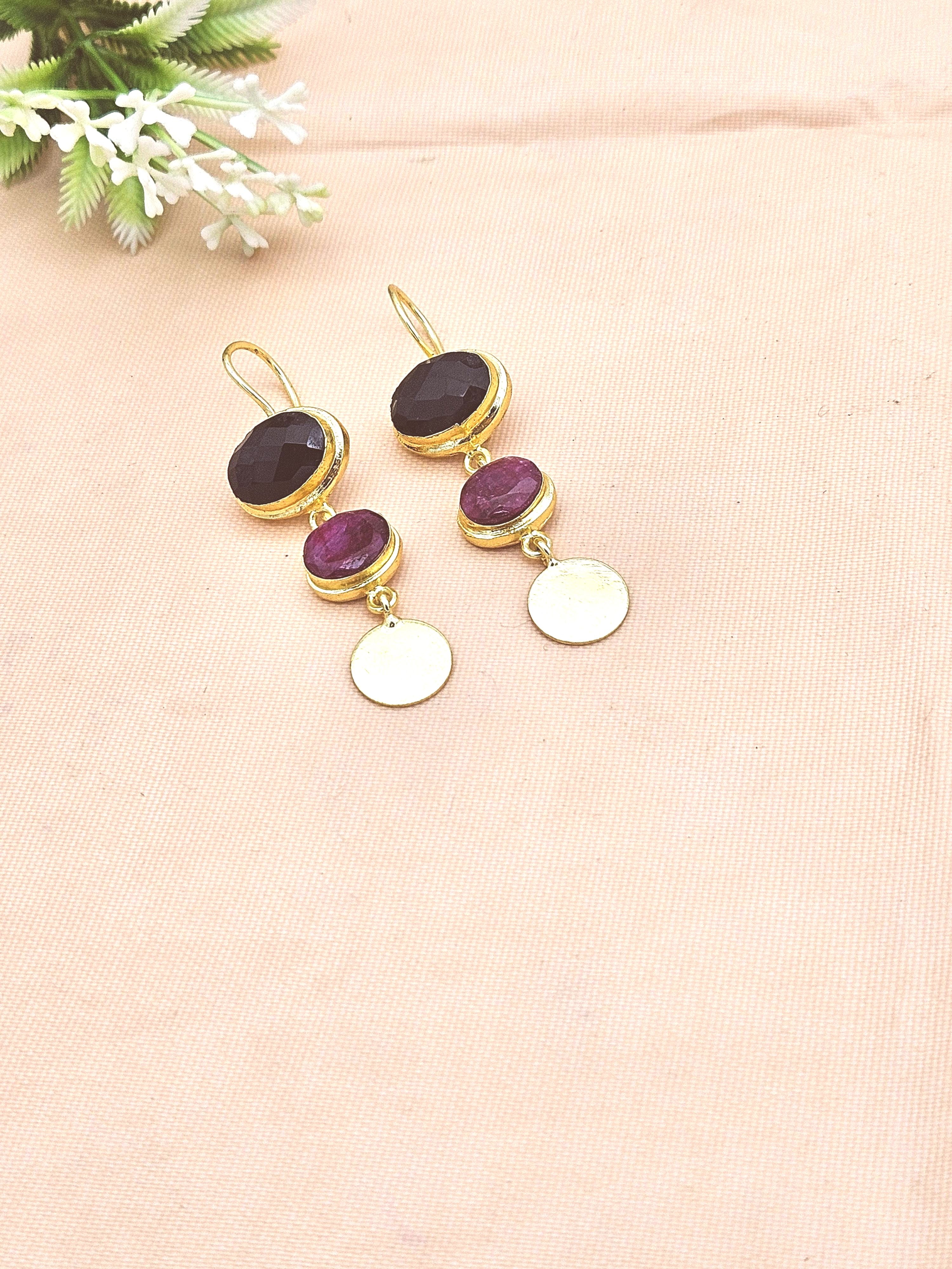 Beautiful Antique Gold Variant Color Gem Stone Light Weight Charming Designer Earring