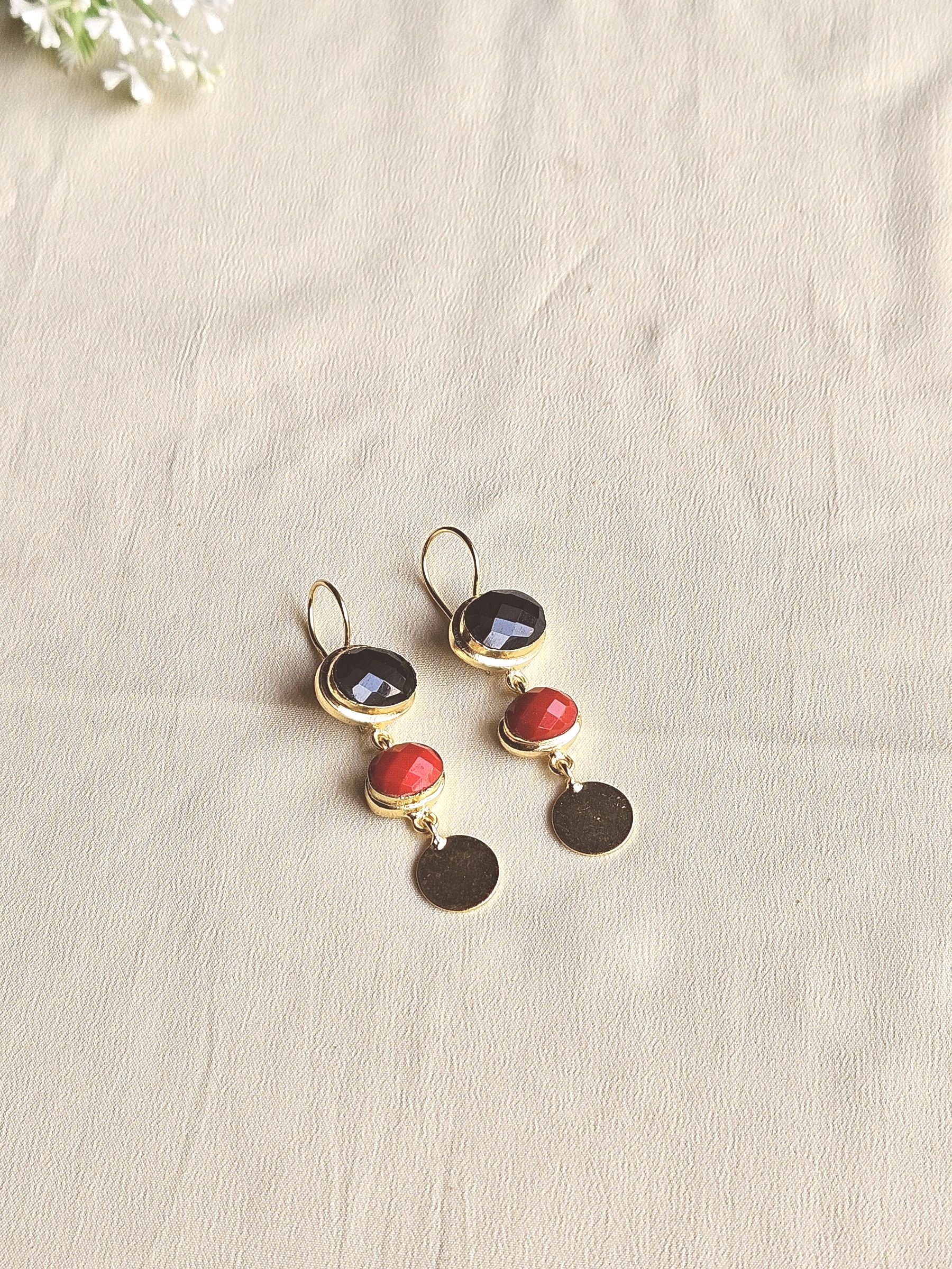 Beautiful Antique Gold Variant Color Gem Stone Light Weight Charming Designer Earring