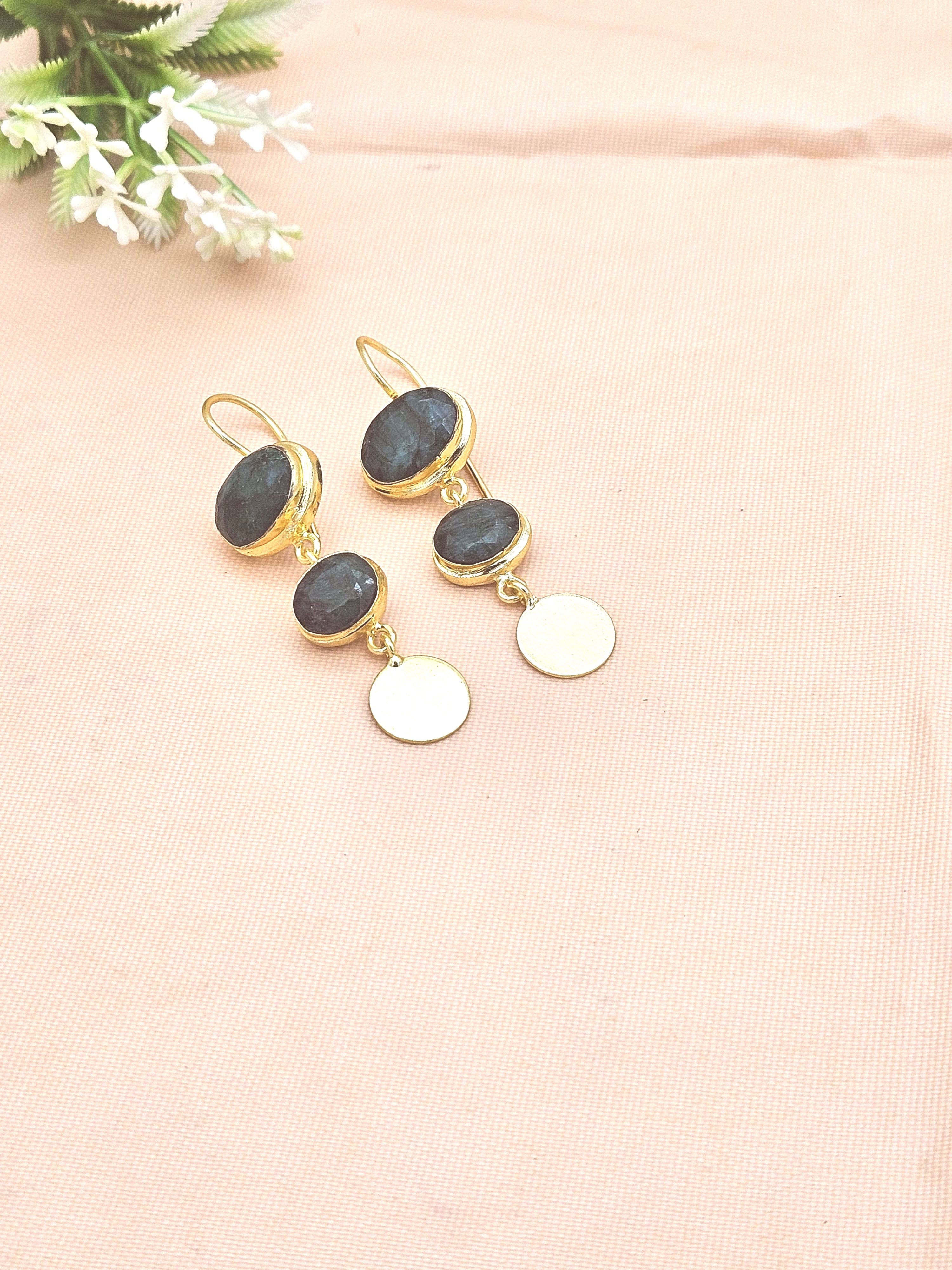 Beautiful Antique Gold Variant Color Gem Stone Light Weight Charming Designer Earring