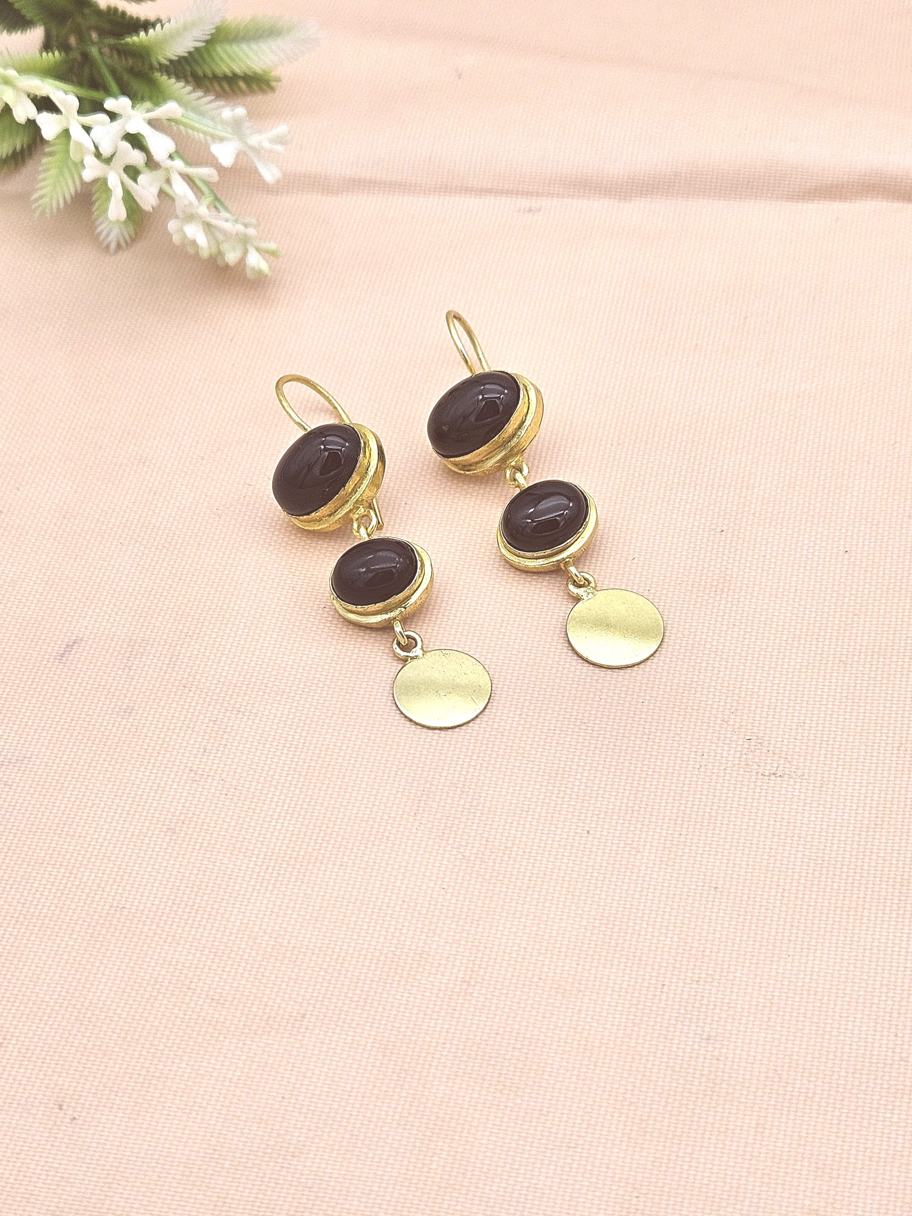 Beautiful Antique Gold Variant Color Gem Stone Light Weight Charming Designer Earring