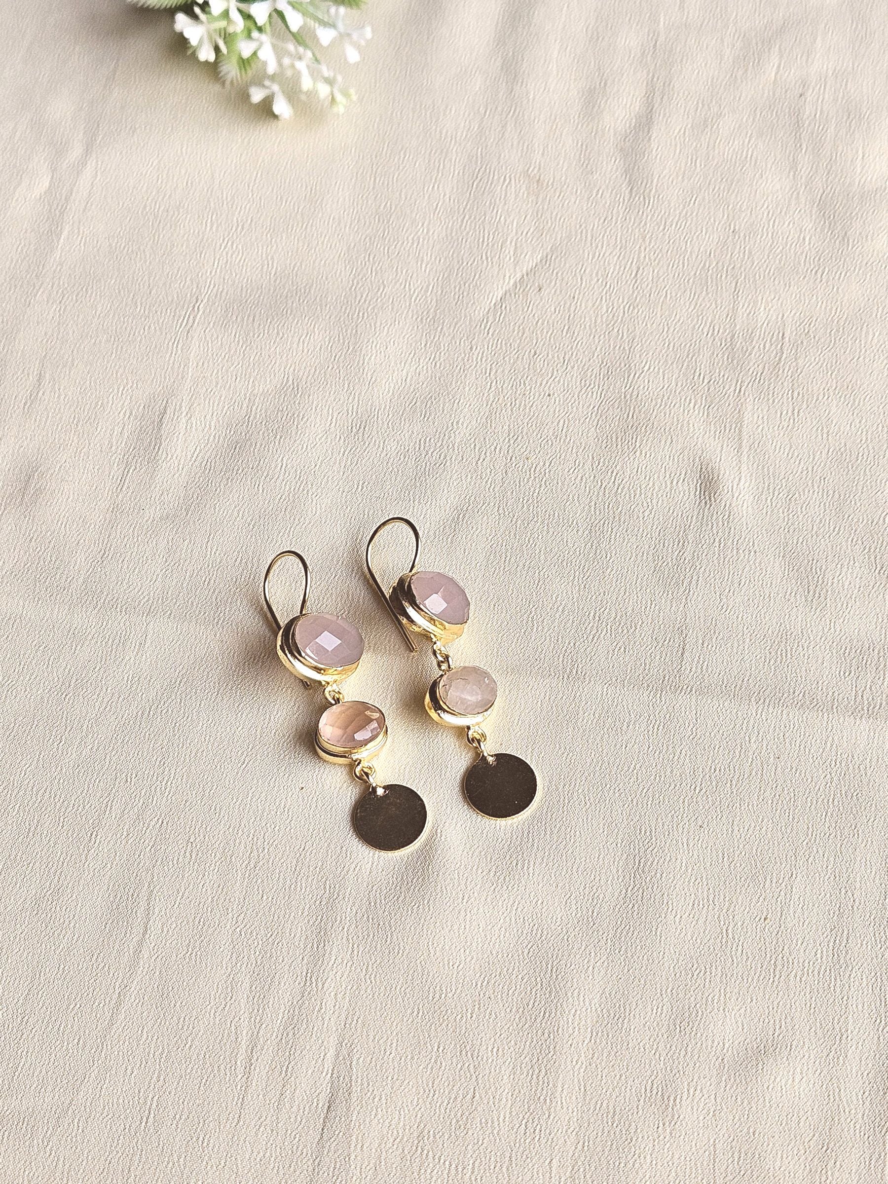 Beautiful Antique Gold Variant Color Gem Stone Light Weight Charming Designer Earring