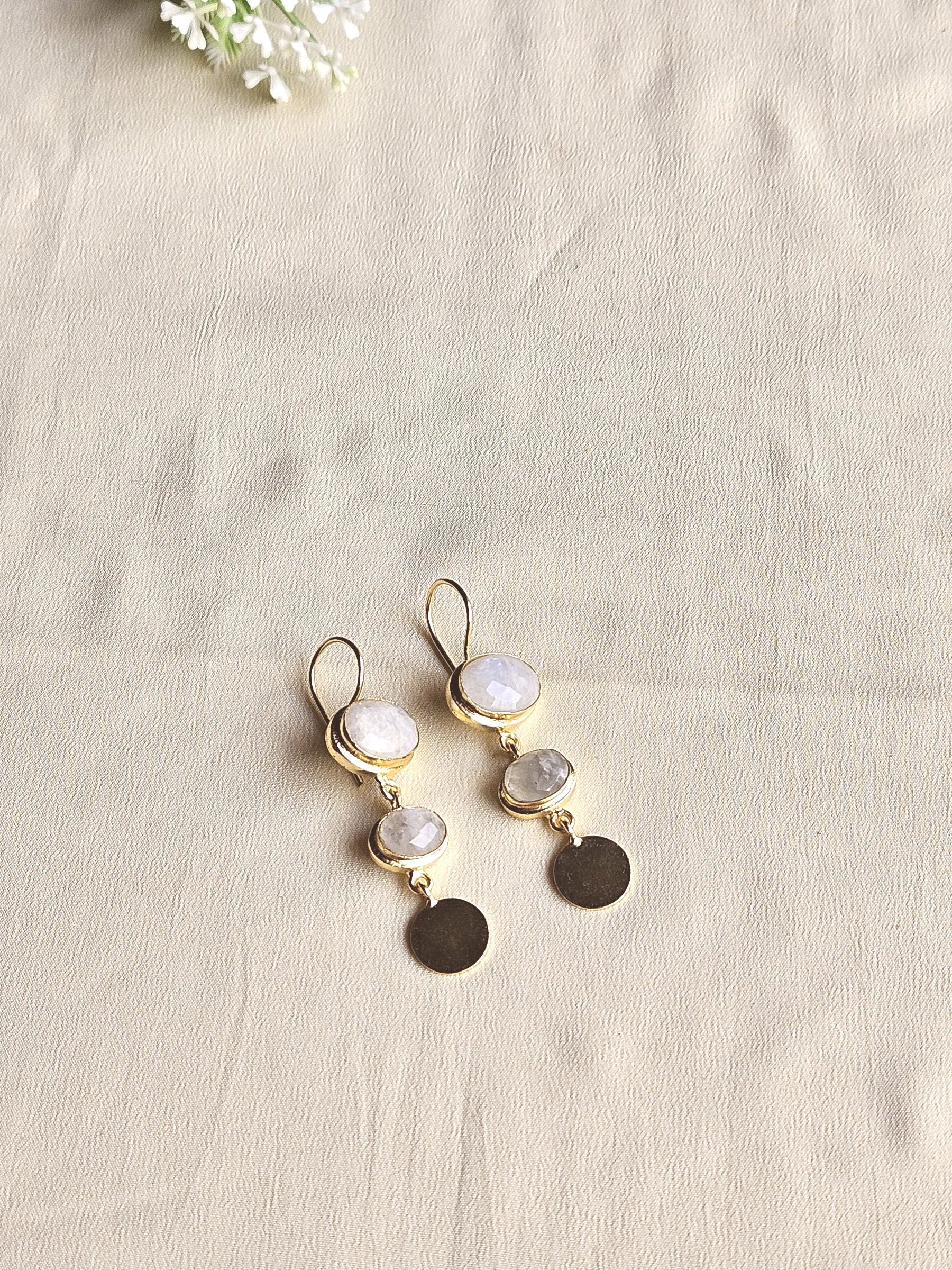 Beautiful Antique Gold Variant Color Gem Stone Light Weight Charming Designer Earring