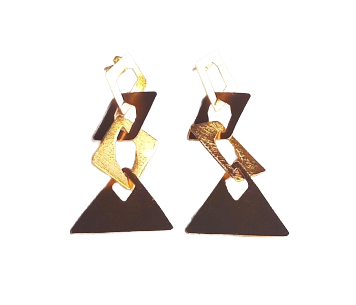 Gorgeous Gold Plated Brass Awesome Geometrical Designer Dangle Earrings