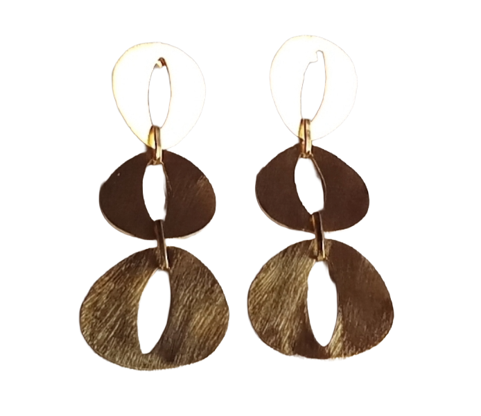 Artistic Aari Cutting Gold Plated Earrings – Matte Finish Handmade Elegant Dangles for Women