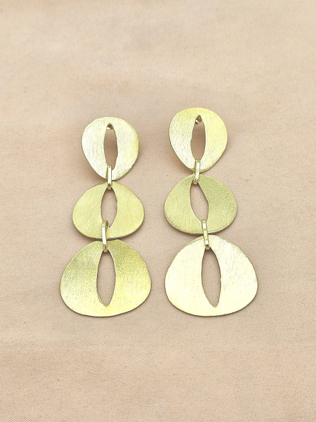 Artistic Aari Cutting Gold Plated Earrings – Matte Finish Handmade Elegant Dangles for Women
