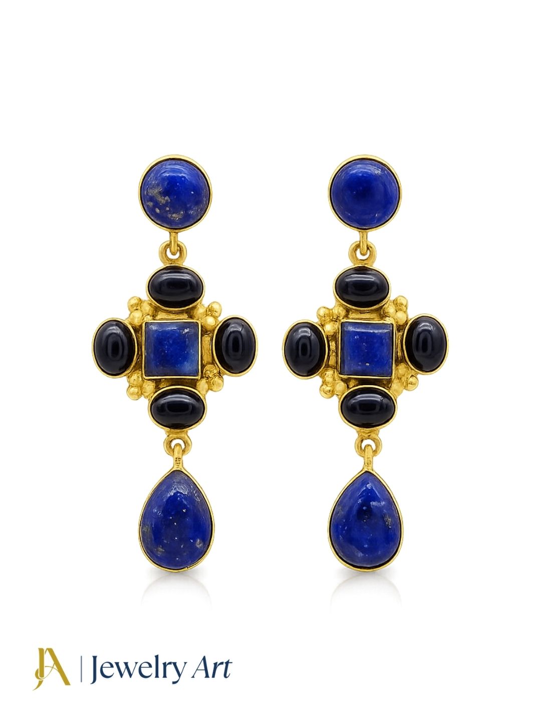  Fashionable gold plated lapis black onyx jewelry for women
