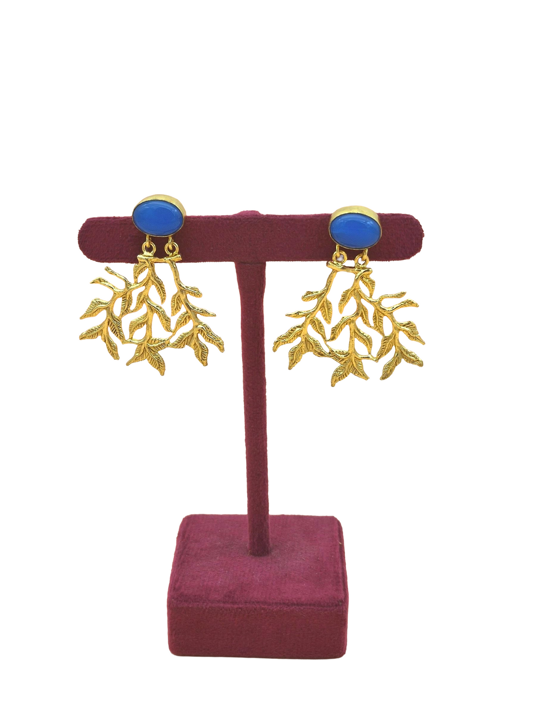 Handcrafted Gold Plated Dangle Earrings –  Semi Precious Stone Jewelry