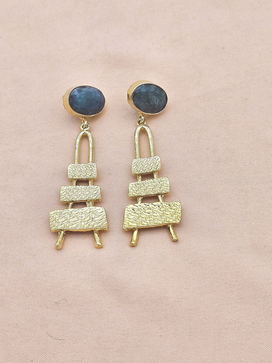 Stylish Green Hathipara Dangle Earrings- Gold plated Handmade Jewelry for Women