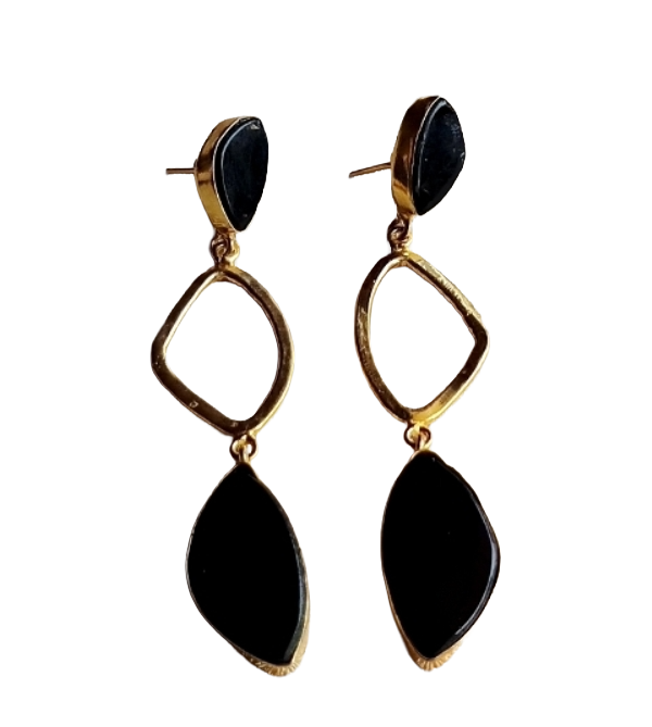 Gold Plated Dangle Earrings – Semi Precious Stone Cute Designer  Light Weight Jewelry