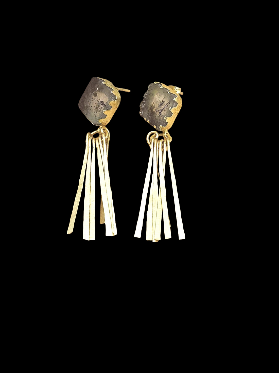 Lightweight Gold Plated Prehnite Drop Earrings – Handmade Fashion Jewelry for Women