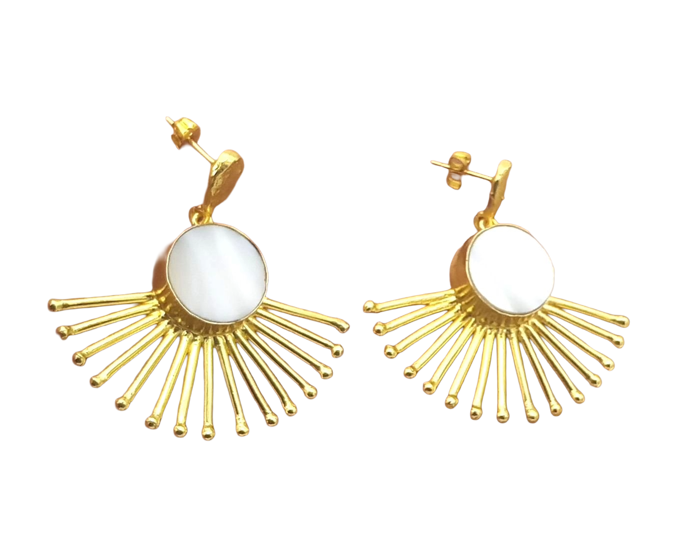 Amazing Gold Plated MOP Gemstone Awesome Designer Dangle Earrings