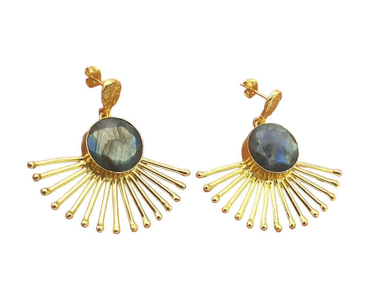 Amazing Gold Plated Labradorite Gemstone Awesome Designer Dangle Earrings