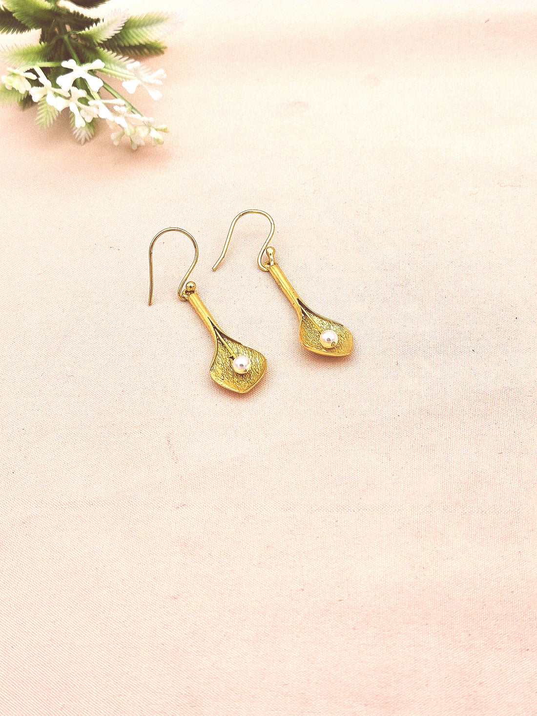 Gold Plated Semi-Precious Gemstone Earrings for Women | Elegant Fashion Dangle Earrings