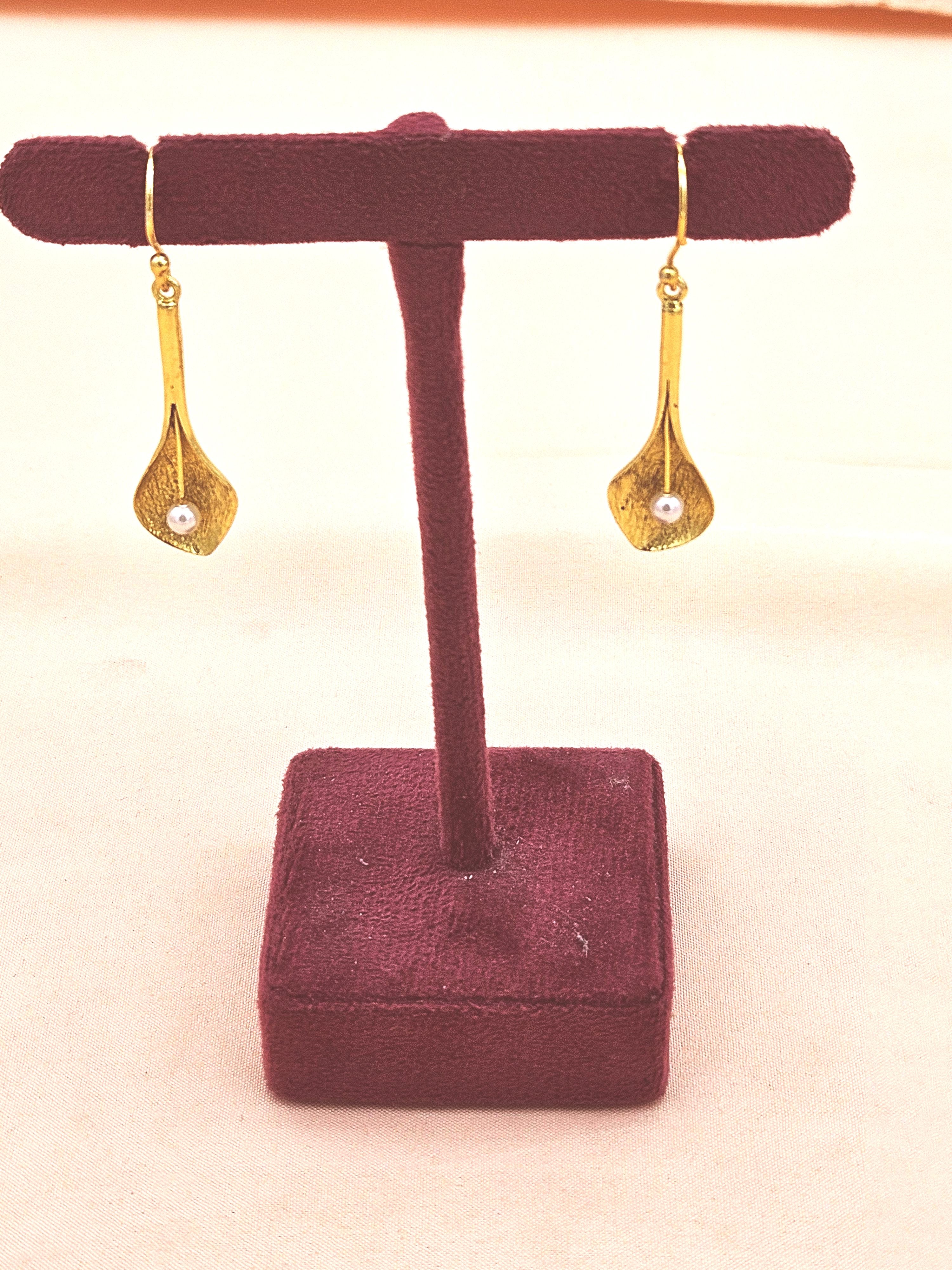 Gold Plated Semi-Precious Gemstone Earrings for Women | Elegant Fashion Dangle Earrings