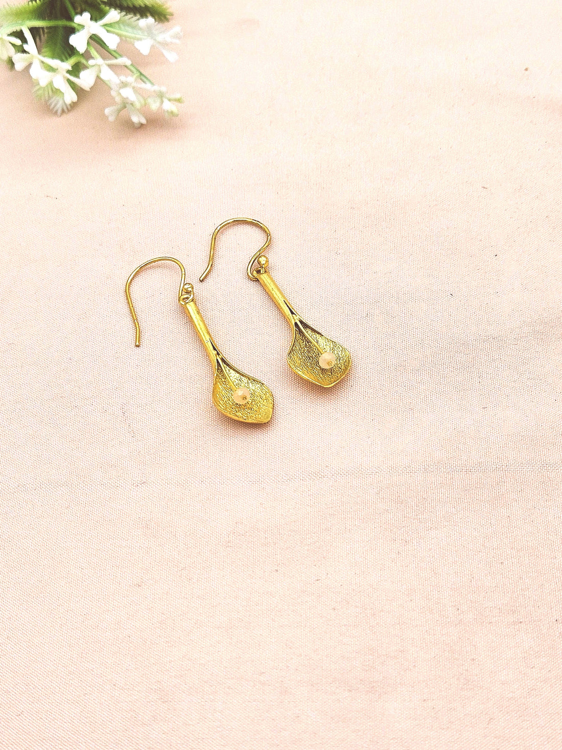 Gold Plated Semi-Precious Gemstone Earrings for Women | Elegant Fashion Dangle Earrings