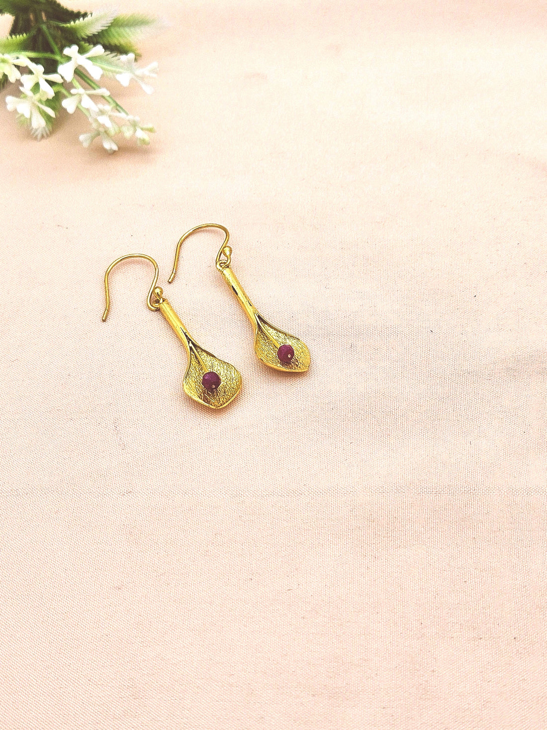 Gold Plated Semi-Precious Gemstone Earrings for Women | Elegant Fashion Dangle Earrings