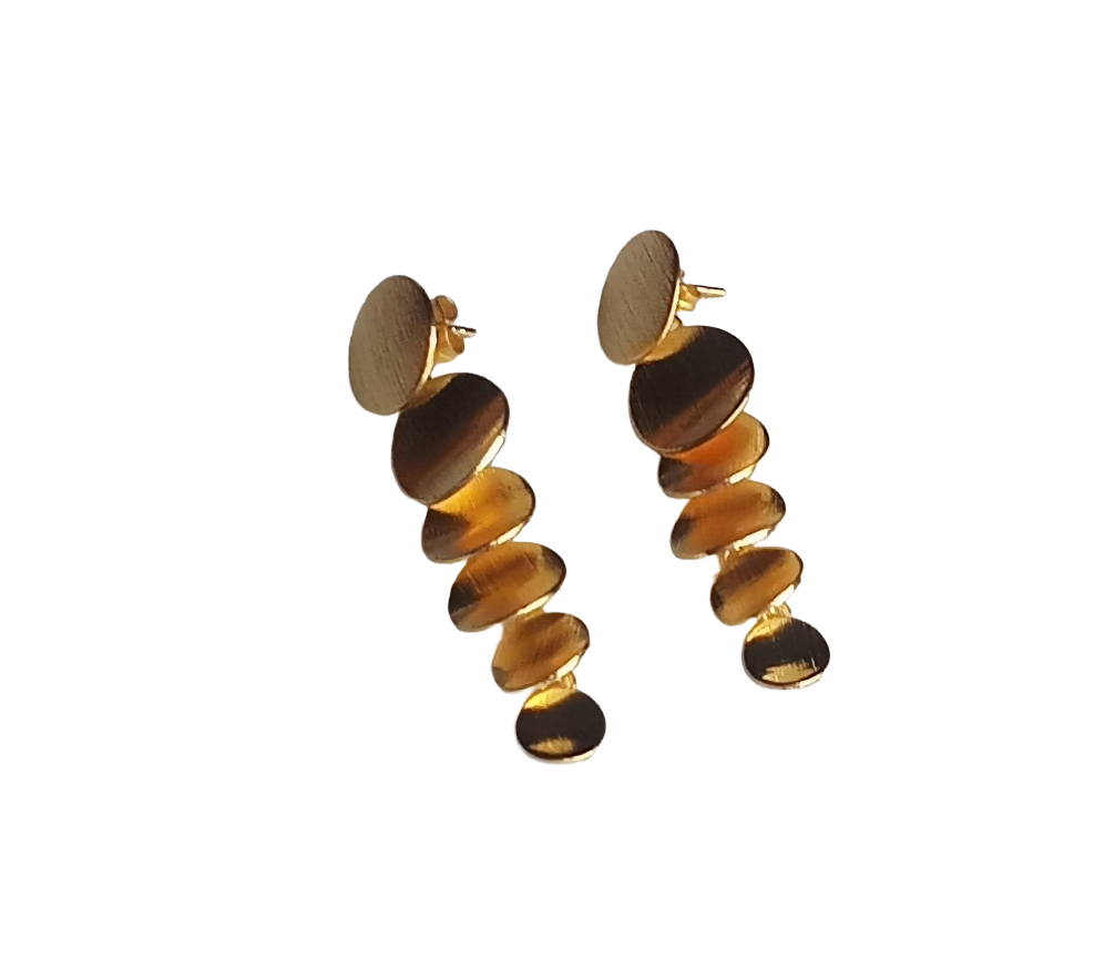 Artisan Gold Plated Lightweight Chips Earrings – Minimal Designer Drop Jewelry