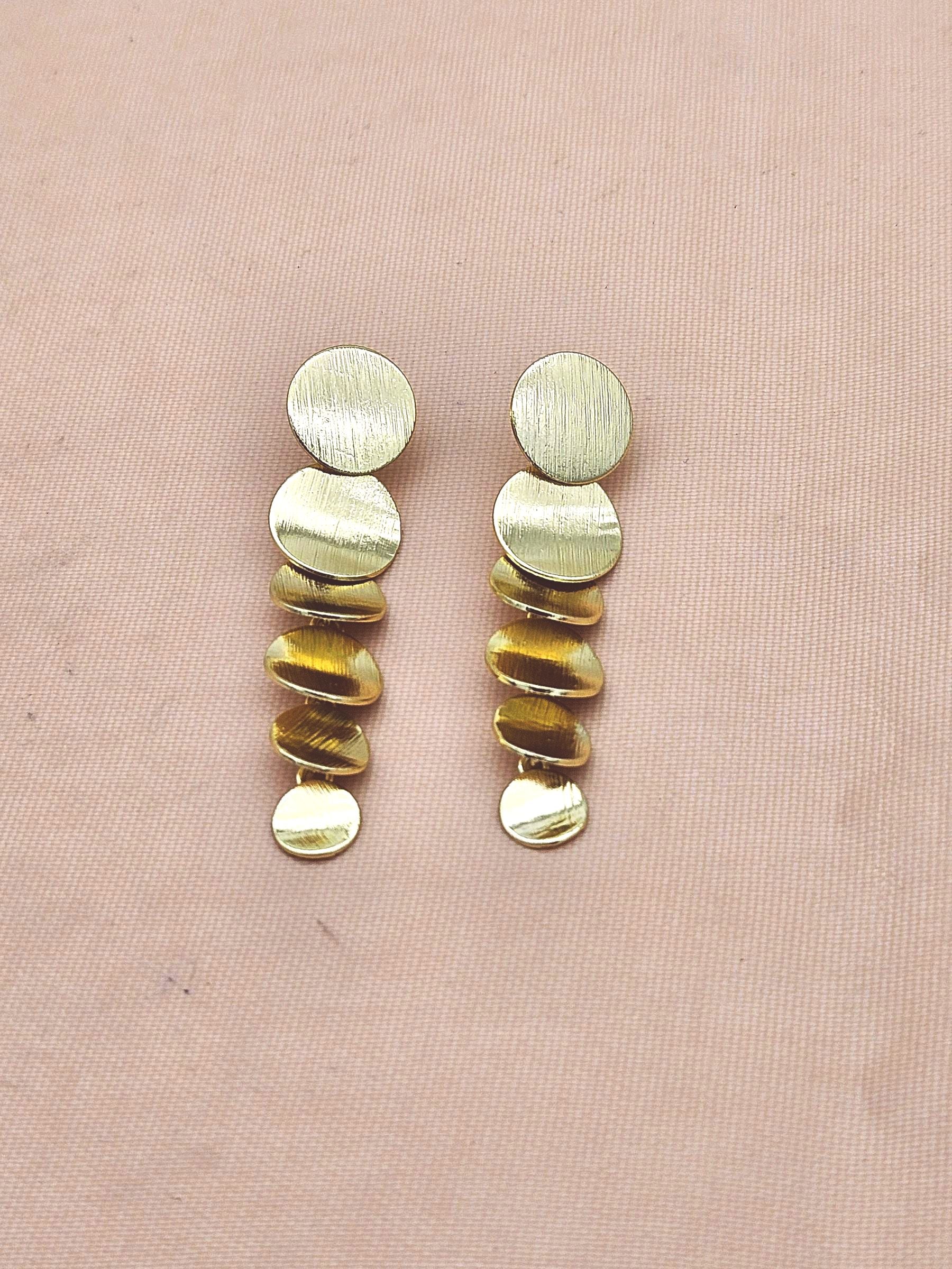 Artisan Gold Plated Lightweight Chips Earrings – Minimal Designer Drop Jewelry