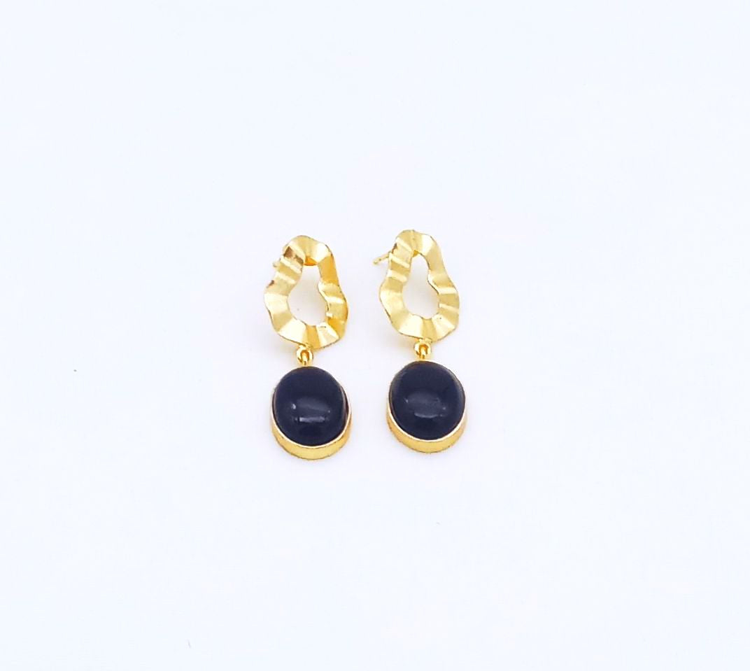 Elegant Gold Plated Mother of Pearl Twisted Earrings – Lightweight Fashion Dangles