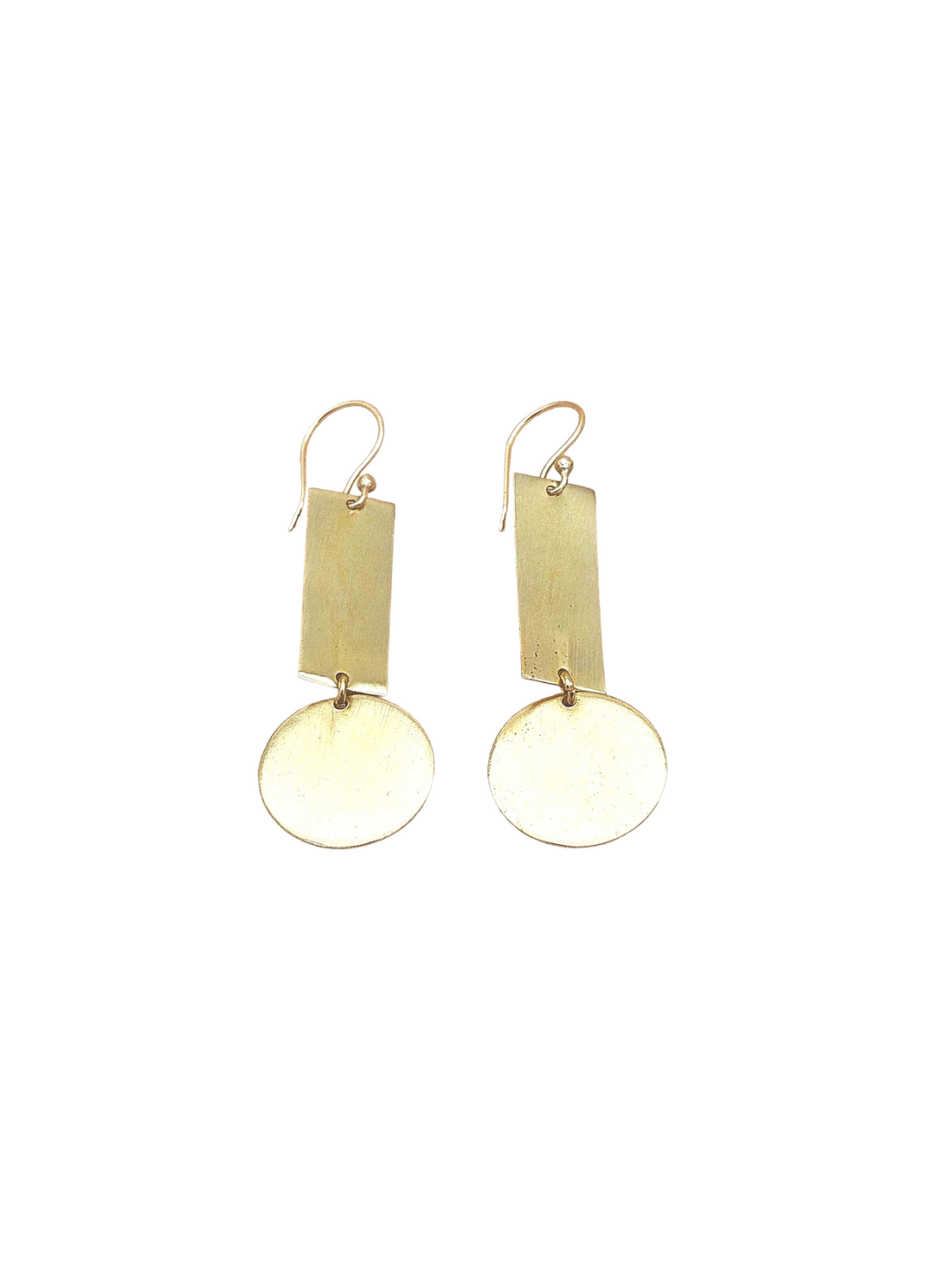 Elegant Handcrafted Gold Plated Dangle Earrings | Minimalist Designer Drop Earrings for Women